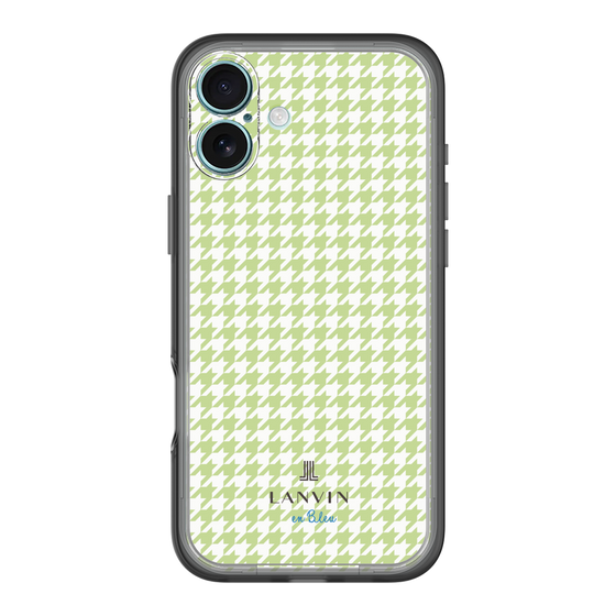 スリムプロテクションプレミアムケース［ Houndstooth Pattern Green with LANVIN en Bleu logo- ランバン 千鳥格子柄 グリーン ］