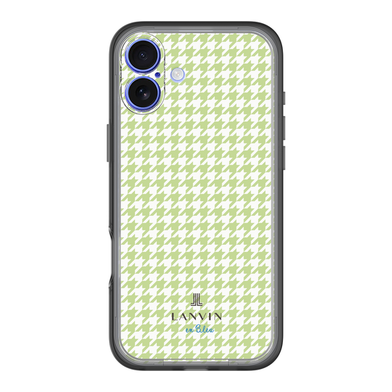 スリムプロテクションプレミアムケース［ Houndstooth Pattern Green with LANVIN en Bleu logo- ランバン 千鳥格子柄 グリーン ］