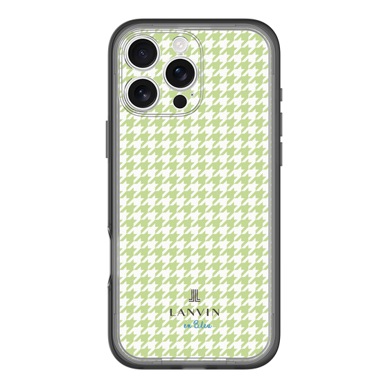 スリムプロテクションプレミアムケース［ Houndstooth Pattern Green with LANVIN en Bleu logo- ランバン 千鳥格子柄 グリーン ］