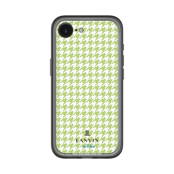 スリムプロテクションプレミアムケース［ Houndstooth Pattern Green with LANVIN en Bleu logo- ランバン 千鳥格子柄 グリーン ］