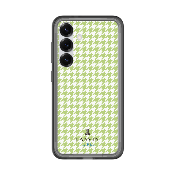 スリムプロテクションプレミアムケース［ Houndstooth Pattern Green with LANVIN en Bleu logo- ランバン 千鳥格子柄 グリーン ］