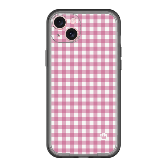 スリムプロテクションプレミアムケース［ Checkered Pink - ギンガムチェック ピンク ］