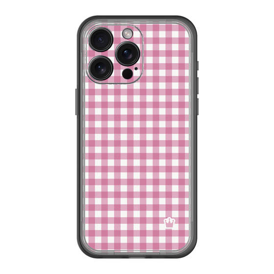 スリムプロテクションプレミアムケース［ Checkered Pink - ギンガムチェック ピンク ］