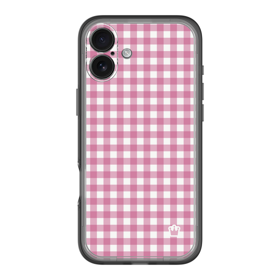 スリムプロテクションプレミアムケース［ Checkered Pink - ギンガムチェック ピンク ］