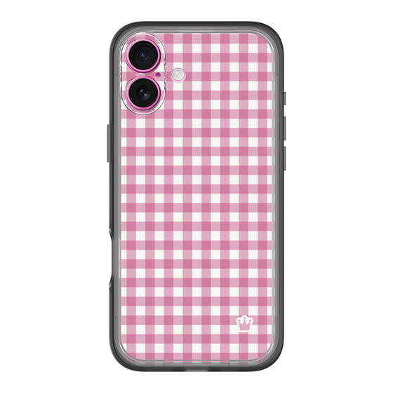 スリムプロテクションプレミアムケース［ Checkered Pink - ギンガムチェック ピンク ］