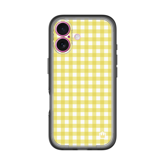 スリムプロテクションプレミアムケース［ Checkered Yellow - ギンガムチェック イエロー ］