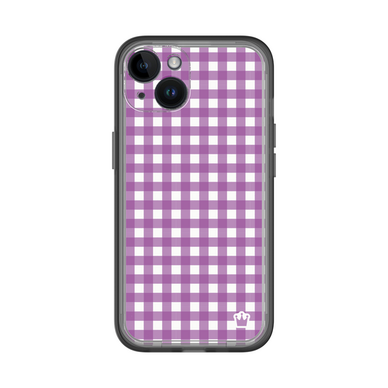 スリムプロテクションプレミアムケース［ Checkered Purple - ギンガムチェック パープル ］