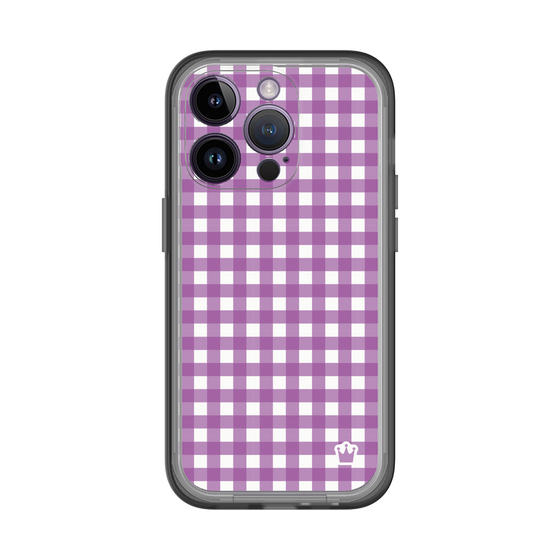 スリムプロテクションプレミアムケース［ Checkered Purple - ギンガムチェック パープル ］