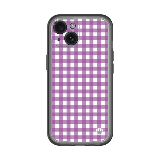 スリムプロテクションプレミアムケース［ Checkered Purple - ギンガムチェック パープル ］