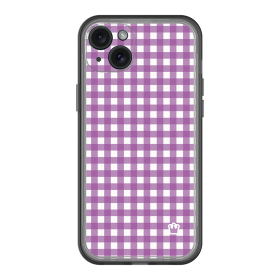 スリムプロテクションプレミアムケース［ Checkered Purple - ギンガムチェック パープル ］
