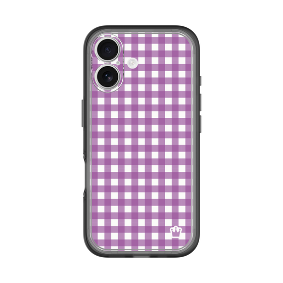 スリムプロテクションプレミアムケース［ Checkered Purple - ギンガムチェック パープル ］