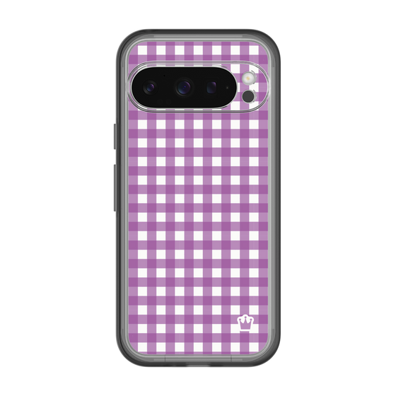 スリムプロテクションプレミアムケース［ Checkered Purple - ギンガムチェック パープル ］