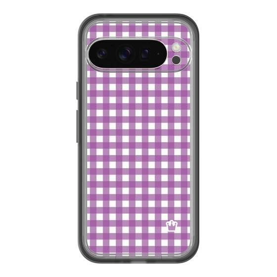 スリムプロテクションプレミアムケース［ Checkered Purple - ギンガムチェック パープル ］