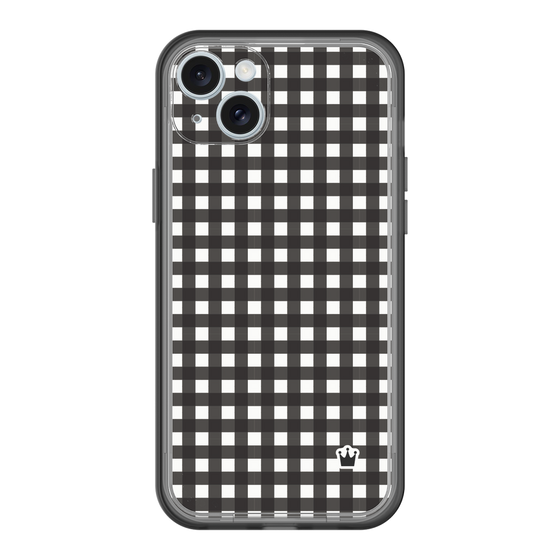 スリムプロテクションプレミアムケース［ Checkered Purple - ギンガムチェック ブラック ］