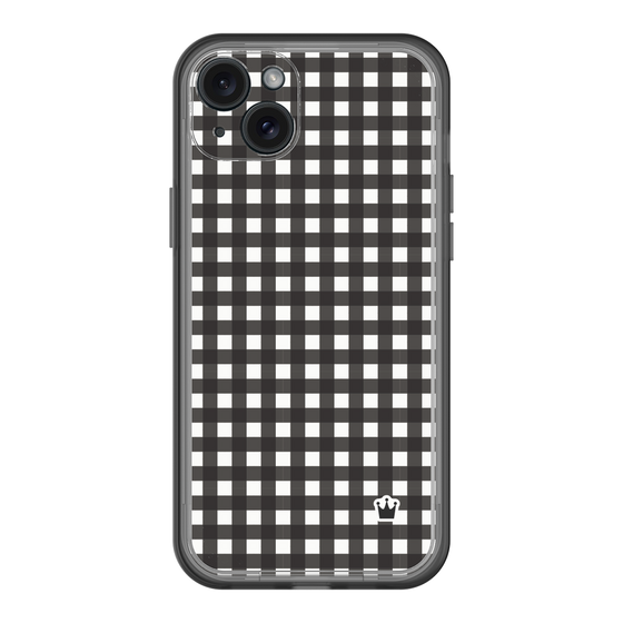 スリムプロテクションプレミアムケース［ Checkered Purple - ギンガムチェック ブラック ］
