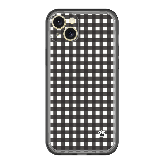 スリムプロテクションプレミアムケース［ Checkered Purple - ギンガムチェック ブラック ］
