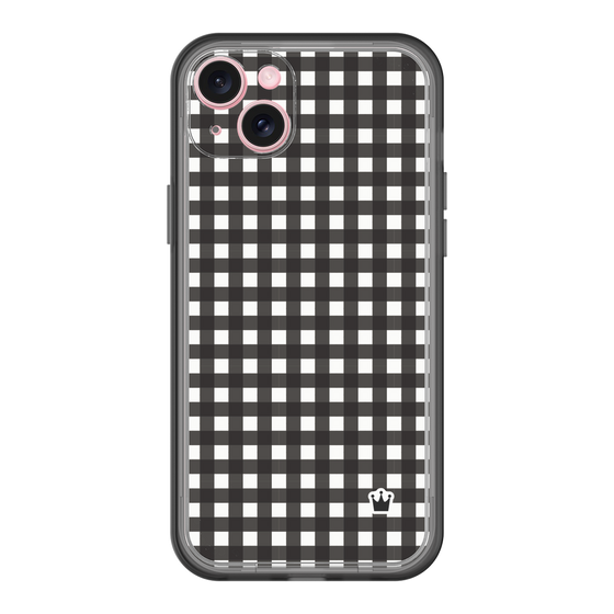 スリムプロテクションプレミアムケース［ Checkered Purple - ギンガムチェック ブラック ］