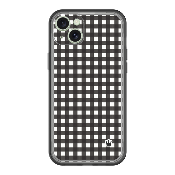 スリムプロテクションプレミアムケース［ Checkered Purple - ギンガムチェック ブラック ］