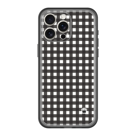 スリムプロテクションプレミアムケース［ Checkered Purple - ギンガムチェック ブラック ］