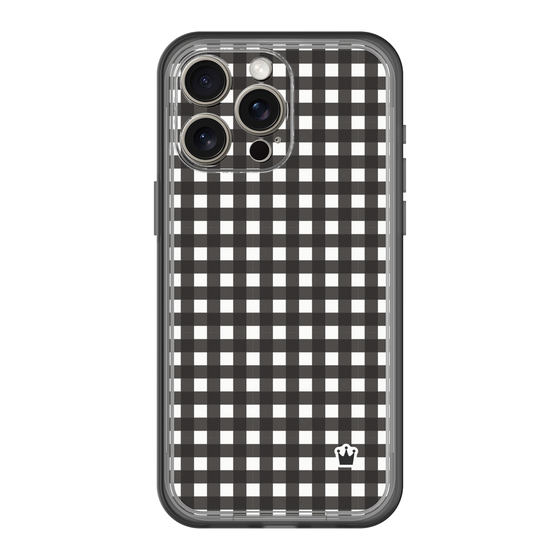 スリムプロテクションプレミアムケース［ Checkered Purple - ギンガムチェック ブラック ］