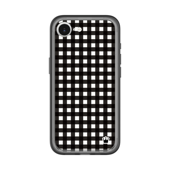 スリムプロテクションプレミアムケース［ Checkered Purple - ギンガムチェック ブラック ］