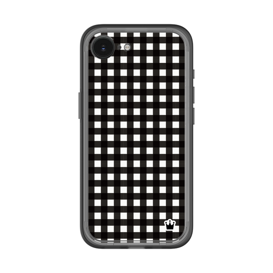 スリムプロテクションプレミアムケース［ Checkered Purple - ギンガムチェック ブラック ］