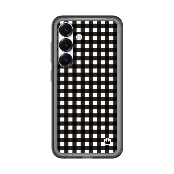 スリムプロテクションプレミアムケース［ Checkered Purple - ギンガムチェック ブラック ］