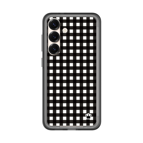 スリムプロテクションプレミアムケース［ Checkered Purple - ギンガムチェック ブラック ］