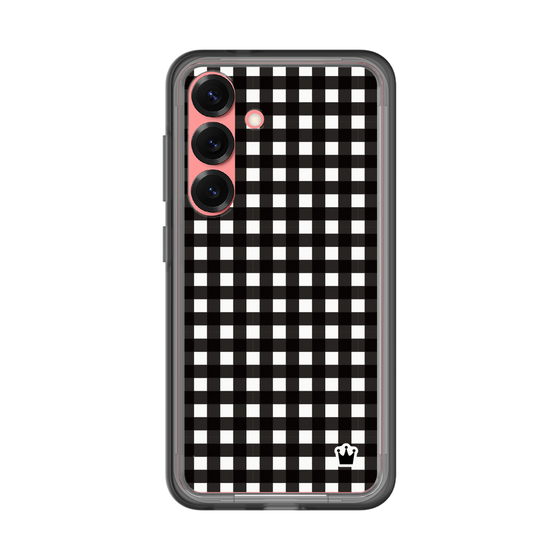 スリムプロテクションプレミアムケース［ Checkered Purple - ギンガムチェック ブラック ］