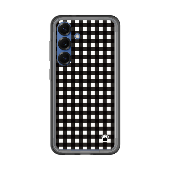 スリムプロテクションプレミアムケース［ Checkered Purple - ギンガムチェック ブラック ］