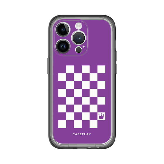 スリムプロテクションプレミアムケース［ Racing checkered flag Purple - レーシングチェッカーフラッグ パープル ］