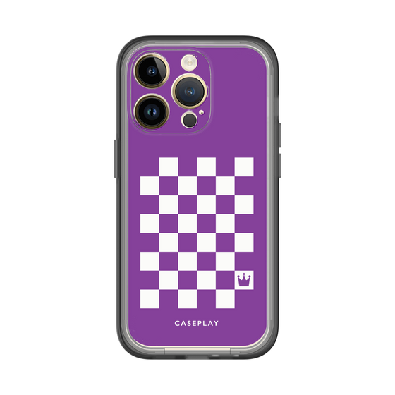 スリムプロテクションプレミアムケース［ Racing checkered flag Purple - レーシングチェッカーフラッグ パープル ］