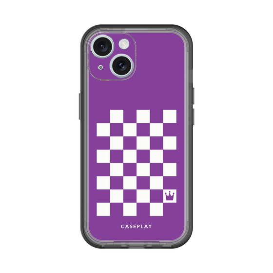 スリムプロテクションプレミアムケース［ Racing checkered flag Purple - レーシングチェッカーフラッグ パープル ］