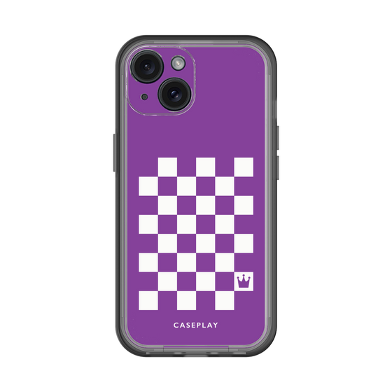 スリムプロテクションプレミアムケース［ Racing checkered flag Purple - レーシングチェッカーフラッグ パープル ］