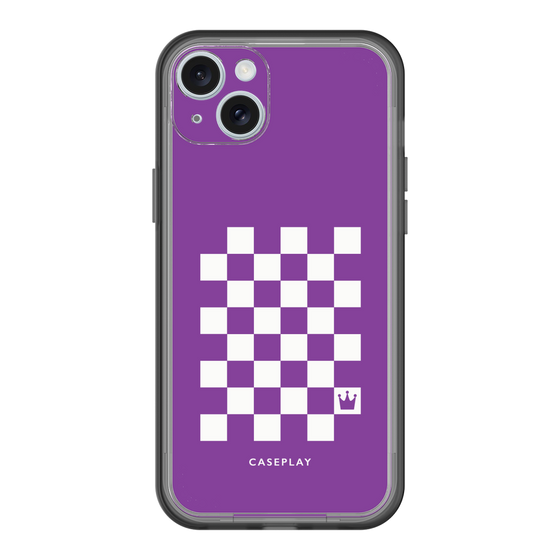 スリムプロテクションプレミアムケース［ Racing checkered flag Purple - レーシングチェッカーフラッグ パープル ］