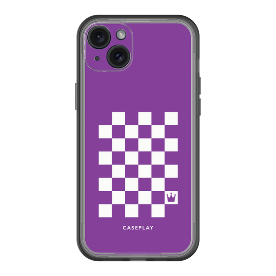 スリムプロテクションプレミアムケース［ Racing checkered flag Purple - レーシングチェッカーフラッグ パープル ］