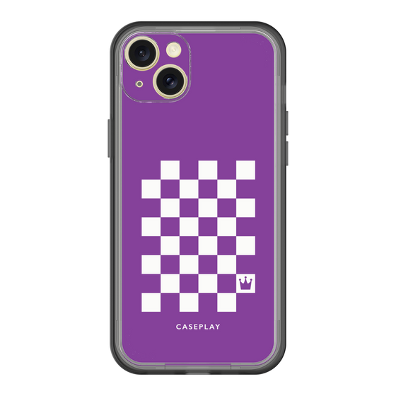 スリムプロテクションプレミアムケース［ Racing checkered flag Purple - レーシングチェッカーフラッグ パープル ］