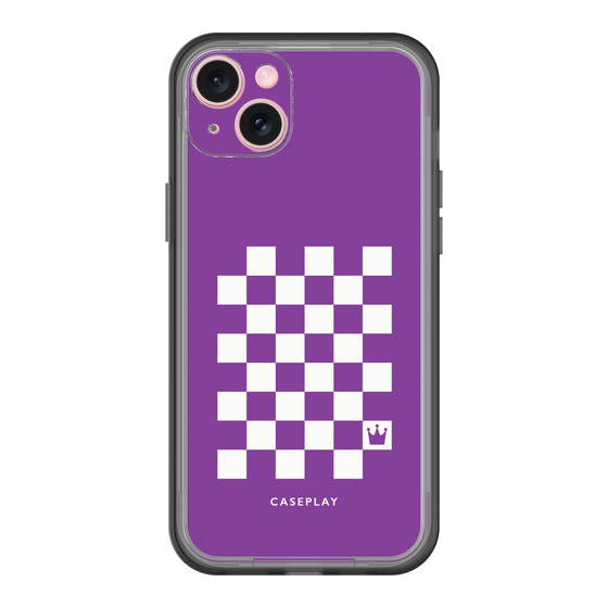 スリムプロテクションプレミアムケース［ Racing checkered flag Purple - レーシングチェッカーフラッグ パープル ］