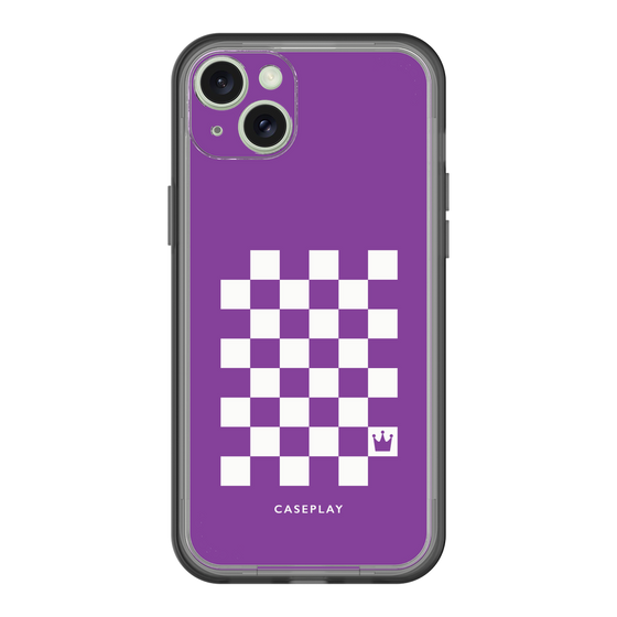 スリムプロテクションプレミアムケース［ Racing checkered flag Purple - レーシングチェッカーフラッグ パープル ］