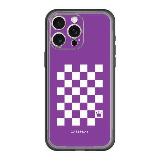 スリムプロテクションプレミアムケース［ Racing checkered flag Purple - レーシングチェッカーフラッグ パープル ］