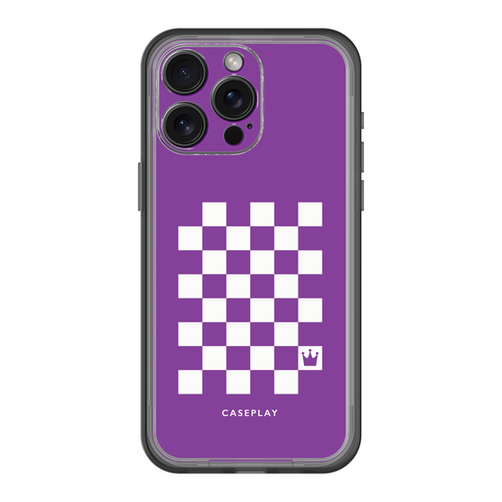 スリムプロテクションプレミアムケース［ Racing checkered flag Purple - レーシングチェッカーフラッグ パープル ］
