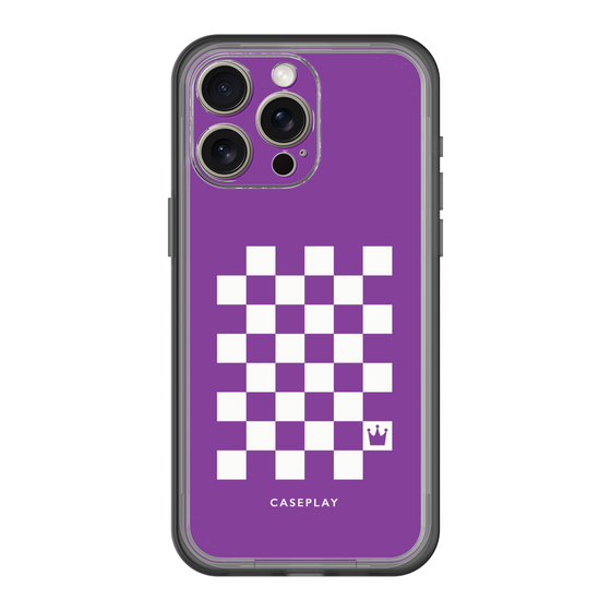 スリムプロテクションプレミアムケース［ Racing checkered flag Purple - レーシングチェッカーフラッグ パープル ］