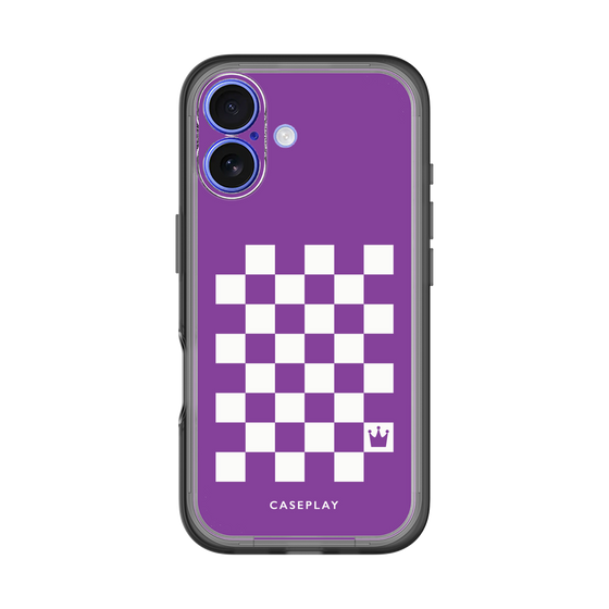 スリムプロテクションプレミアムケース［ Racing checkered flag Purple - レーシングチェッカーフラッグ パープル ］