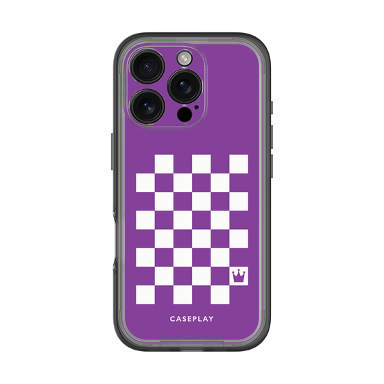 スリムプロテクションプレミアムケース［ Racing checkered flag Purple - レーシングチェッカーフラッグ パープル ］