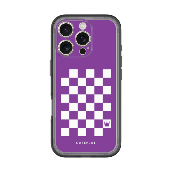 スリムプロテクションプレミアムケース［ Racing checkered flag Purple - レーシングチェッカーフラッグ パープル ］