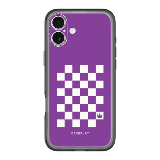 スリムプロテクションプレミアムケース［ Racing checkered flag Purple - レーシングチェッカーフラッグ パープル ］