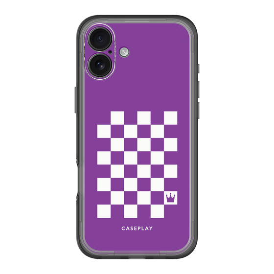 スリムプロテクションプレミアムケース［ Racing checkered flag Purple - レーシングチェッカーフラッグ パープル ］