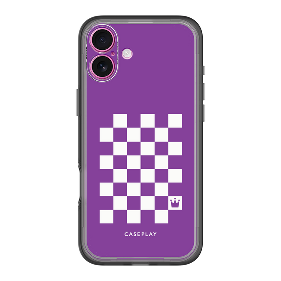 スリムプロテクションプレミアムケース［ Racing checkered flag Purple - レーシングチェッカーフラッグ パープル ］