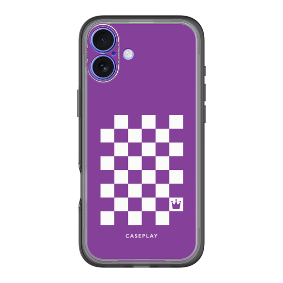 スリムプロテクションプレミアムケース［ Racing checkered flag Purple - レーシングチェッカーフラッグ パープル ］