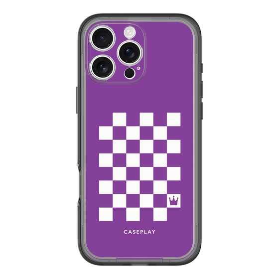 スリムプロテクションプレミアムケース［ Racing checkered flag Purple - レーシングチェッカーフラッグ パープル ］